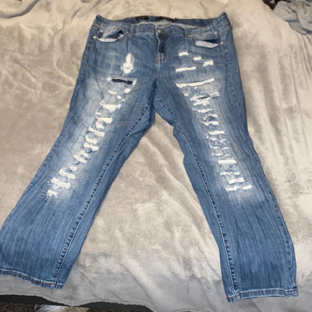 Ripped jeans with patches very good condition